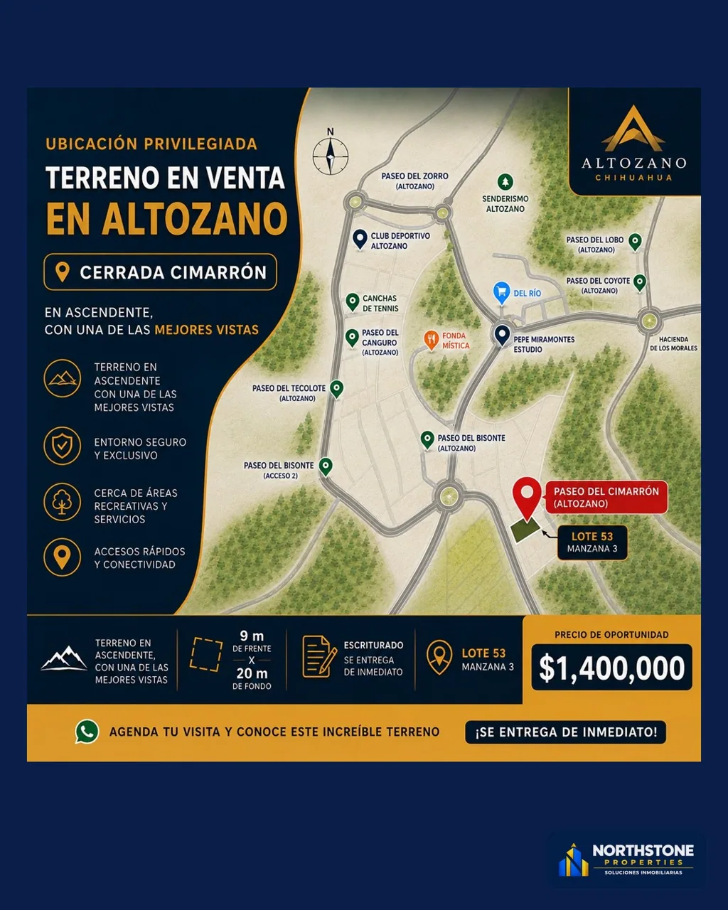 Terreno en Altozano con vista privilegiada, Cerrada Cimarrón — foto 2