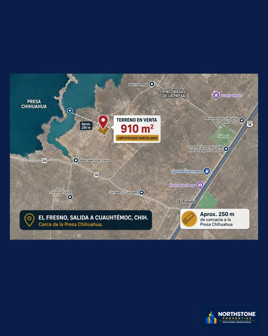 Terreno de 910 m² cerca de la Presa Chihuahua — foto 2